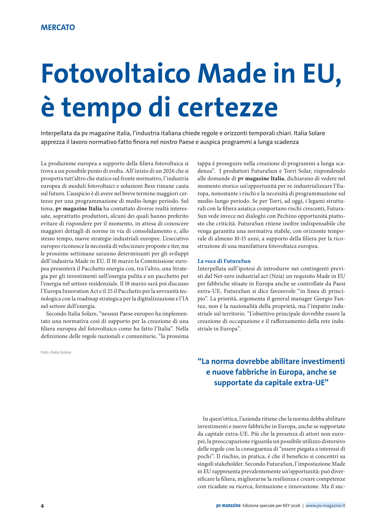 PV Magazine Italia — Key Rimini 2026 Special Edition — pagina 1